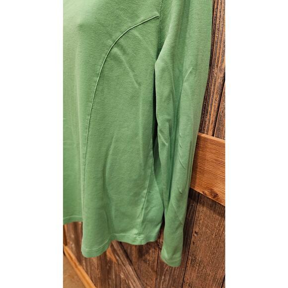 Coldwater creek sz L soft stretch long sleeve turtle neck layering winter green+ - Picture 3 of 7